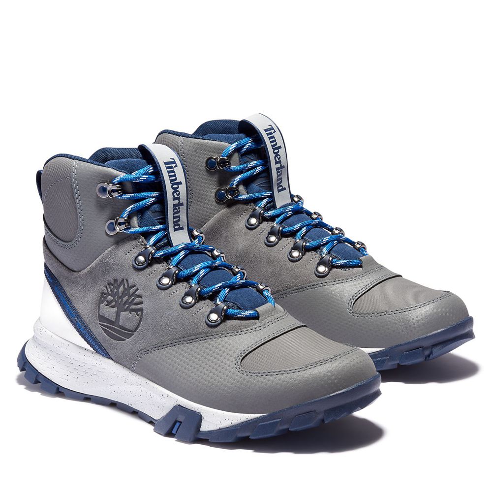 Bocanci De Drumeție Timberland Barbati Gri/Albastri - Garrison Trail Waterproof Inalti - Romania - K